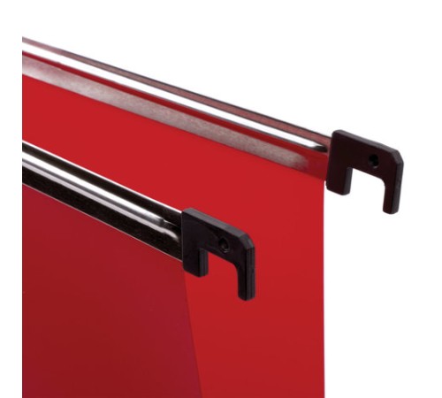 Подвесные папки А4 (350х245 мм), до 80 листов, КОМПЛЕКТ 5 шт., пластик, красные, BRAUBERG (Италия), 231800