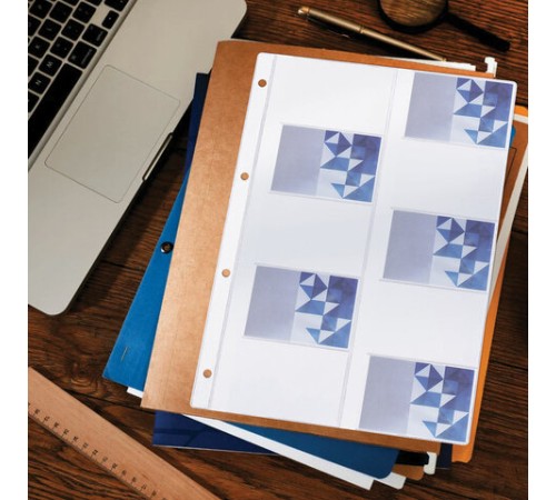 Папки-файлы на 20 визиток BRAUBERG, КОМПЛЕКТ 10 шт., А4 (210х297 мм), перфорированные, ПВХ 120 мкм, 231831