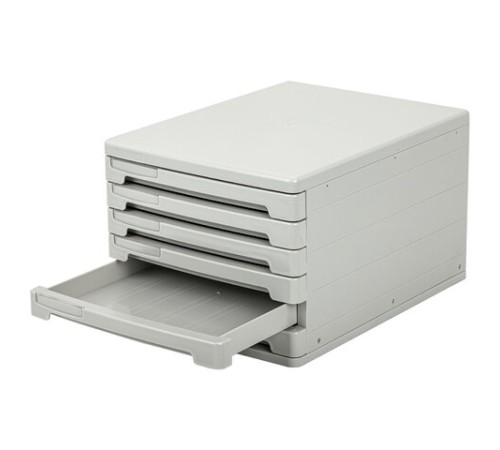 Блок из 6 закрытых лотков для бумаги, настольный, ERICH KRAUSE, А4+, 210х270х365 мм, серый, 63