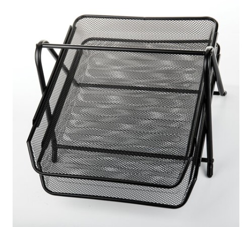 Лоток горизонтальный металлический для бумаг, 2 секции, BRAUBERG 