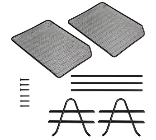 Лоток горизонтальный металлический для бумаг, 2 секции, BRAUBERG 