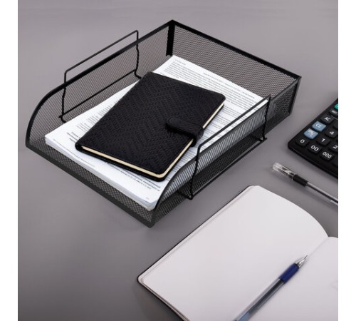 Лоток горизонтальный металлический для бумаг BRAUBERG 