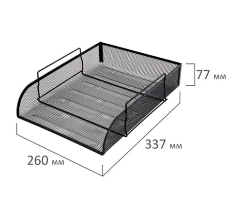 Лоток горизонтальный металлический для бумаг BRAUBERG 