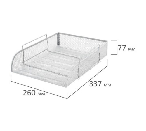 Лоток горизонтальный металлический для бумаг BRAUBERG 