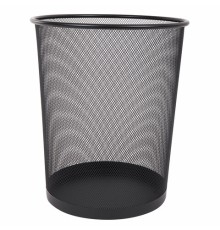 Корзина для бумаг БОЛЬШАЯ, 20 л, металлическая, черная, BRAUBERG 