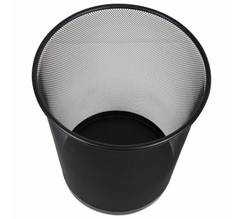 Корзина для бумаг БОЛЬШАЯ, 20 л, металлическая, черная, BRAUBERG 