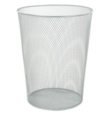 Корзина для бумаг, 9 л, металлическая, серебристая, BRAUBERG 