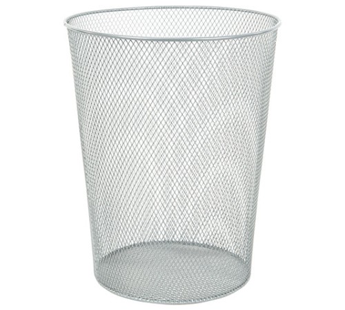 Корзина для бумаг, 9 л, металлическая, серебристая, BRAUBERG 