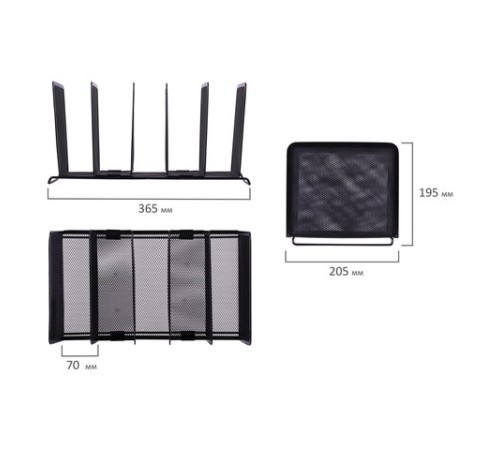 Подставка для сортировки писем и бумаг 5-ти секционная BRAUBERG 