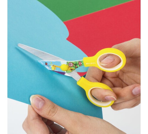 Ножницы 130 мм с цветной печатью 