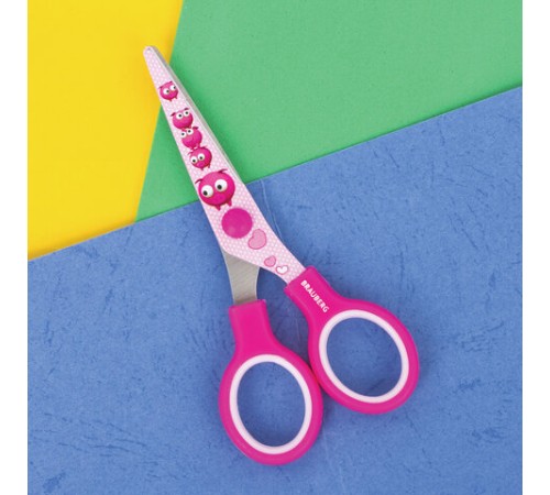 Ножницы 130 мм с цветной печатью 