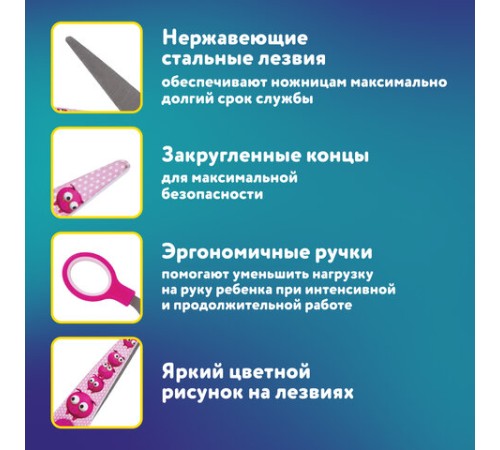 Ножницы 130 мм с цветной печатью 