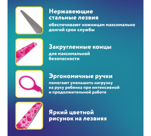 Ножницы 130 мм с цветной печатью 