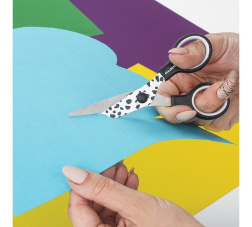 Ножницы 130 мм с цветной печатью 