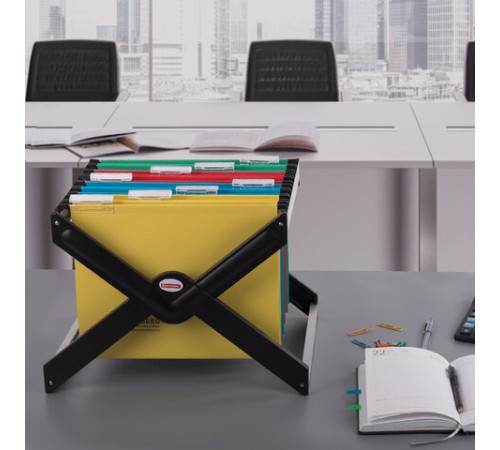 Подставка для подвесных папок BRAUBERG (Италия), до 40 папок А4/Foolscap, 410х285х310 мм, черная, 235344
