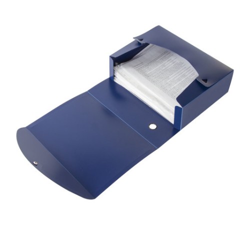 Короб архивный (330х245 мм), 100 мм, пластик, разборный, до 900 листов, синий, 0,9 мм, BRAUBERG 