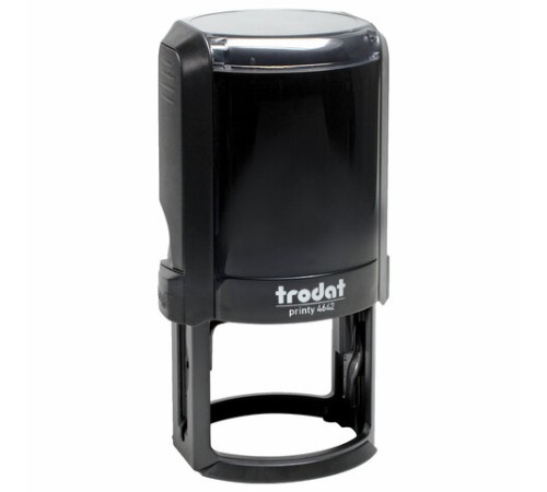 Оснастка для печатей оттиск D=42 мм синий, TRODAT 4642 PRINTY 4.0, корпус черный, крышка, подушка