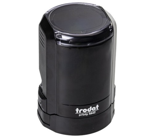 Оснастка для печатей оттиск D=42 мм синий, TRODAT 4642 PRINTY 4.0, корпус черный, крышка, подушка