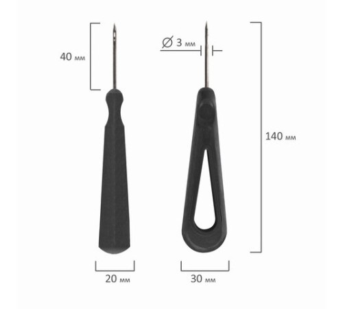 Шило канцелярское для сшивания документов, С УШКОМ, диаметр 3 мм, европодвес, STAFF, 235434