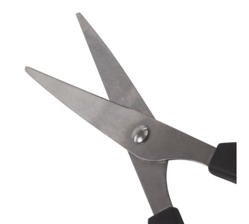 Ножницы STAFF Basic 140 мм, чёрные, ПВХ чехол с европодвесом, 235458