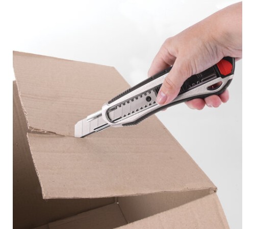 Лезвия для ножей 18 мм КОМПЛЕКТ 10 ШТ., толщина лезвия 0,38 мм, в пластиковом пенале, STAFF 