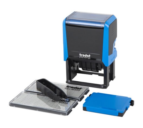 Датер самонаборный, 6 строк+дата, оттиск 60х40 мм, синий, TRODAT 4727, кассы в комплекте, 188617
