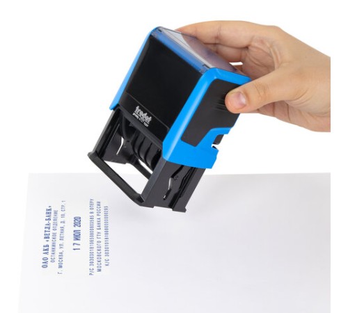 Датер самонаборный, 6 строк+дата, оттиск 60х40 мм, синий, TRODAT 4727, кассы в комплекте, 188617
