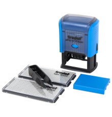 Датер самонаборный, 4 строки+дата, оттиск 50х30 мм, синий, TRODAT 4729 BANK, кассы в комплекте, 62257