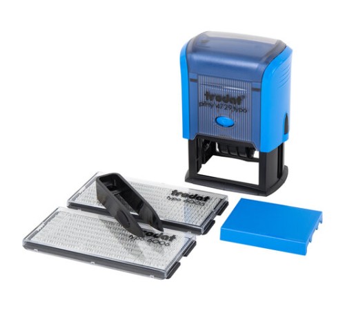 Датер самонаборный, 4 строки+дата, оттиск 50х30 мм, синий, TRODAT 4729 BANK, кассы в комплекте, 62257
