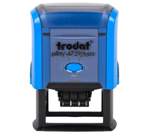 Датер самонаборный, 4 строки+дата, оттиск 50х30 мм, синий, TRODAT 4729 BANK, кассы в комплекте, 62257