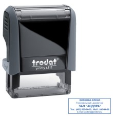 Оснастка для штампа, размер оттиска 38х14 мм, синий, TRODAT 4911 P4, подушка в комплекте, 52869
