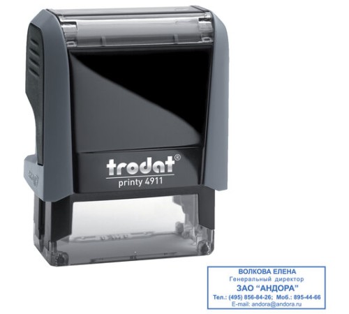 Оснастка для штампа, размер оттиска 38х14 мм, синий, TRODAT 4911 P4, подушка в комплекте, 52869