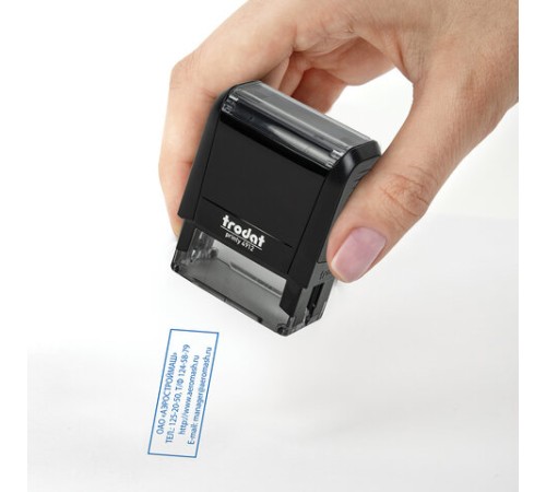 Оснастка для штампа, размер оттиска 47х18 мм, синий, TRODAT 4912 P4, подушка в комплекте, 52877