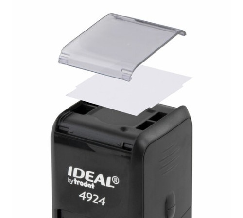 Оснастка для печатей, оттиск D=40 мм и штампов 40х40 мм, синий, TRODAT IDEAL 4924, корпус черный, крышка, подушка, 52899