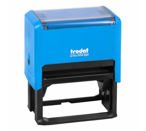 Штамп самонаборный 8-строчный, оттиск 75х38 мм, синий без рамки, TRODAT 4926/DB, КАССЫ В КОМПЛЕКТЕ, 53604