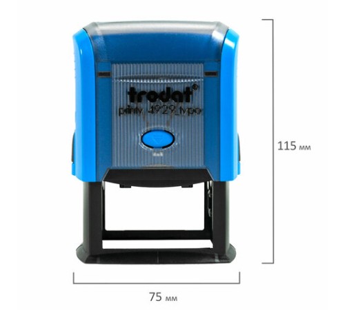 Штамп самонаборный 6-строчный, оттиск 50х30 мм, синий без рамки, TRODAT 4929/DB, КАССЫ В КОМПЛЕКТЕ, 53408