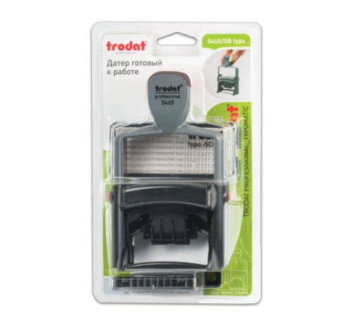 Датер самонаборный металлический, 4 строки+дата, оттиск 56х33 мм, сине-красный, TRODAT 5465BANK, кассы в комплекте, 62166
