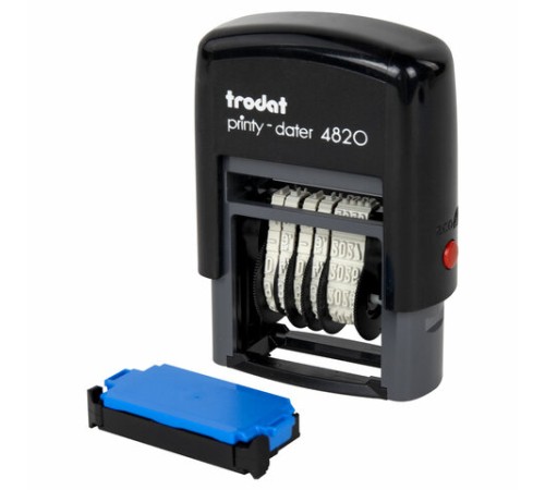 Датер-мини месяц цифрами, оттиск 22х4 мм, синий, TRODAT 4820 BANK, корпус черный, 82498