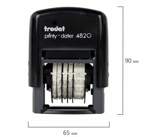 Датер-мини месяц цифрами, оттиск 22х4 мм, синий, TRODAT 4820 BANK, корпус черный, 82498