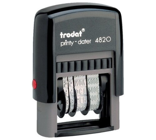 Датер-мини месяц буквами, оттиск 22х4 мм, синий, TRODAT 4820, корпус черный, 73930