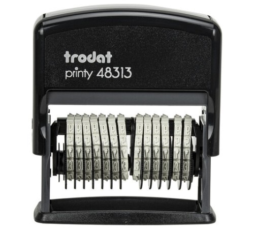 Нумератор 13-разрядный, оттиск 42х3,8 мм, синий, TRODAT 48313, корпус черный, 53198