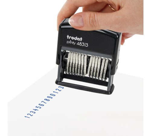 Нумератор 13-разрядный, оттиск 42х3,8 мм, синий, TRODAT 48313, корпус черный, 53198