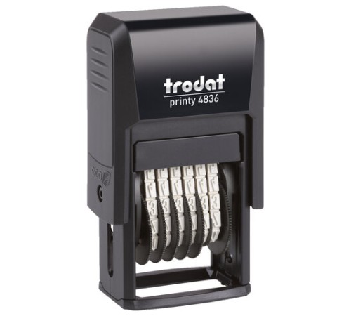 Нумератор 6-разрядный, оттиск 15х3,8 мм, синий, TRODAT 4836, корпус черный, 53199