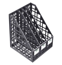 Лоток вертикальный для бумаг (250х245х295 мм), 4 отделения, сетчатый, сборный, черный, ЛТВ-63722