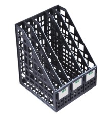 Лоток вертикальный для бумаг (250х245х295 мм), 5 отделений, сетчатый, сборный, черный, ЛТВ-63724