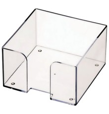 Подставка для бумажного блока пластиковая, 90х90х50 мм, прозрачная, ПЛ61