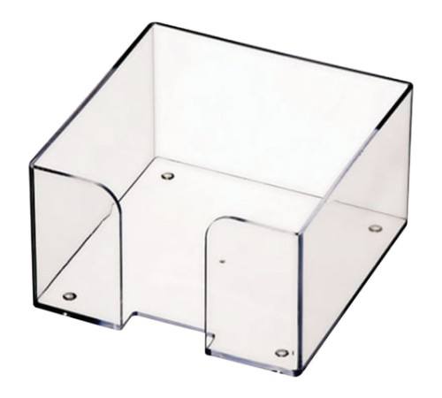 Подставка для бумажного блока пластиковая, 90х90х50 мм, прозрачная, ПЛ61