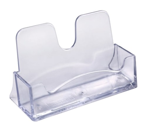 Подставка для визиток настольная 40х100х55 мм, прозрачная, ВТ01