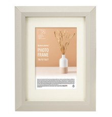 Рамка 15х21 см с паспарту 10х15 см небьющаяся, аналог IKEA, багет 26 мм, МДФ, BRAUBERG 