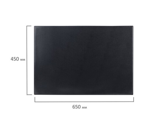 Коврик-подкладка настольный для письма (650х450 мм), с прозрачным карманом, черный, BRAUBERG, 236775